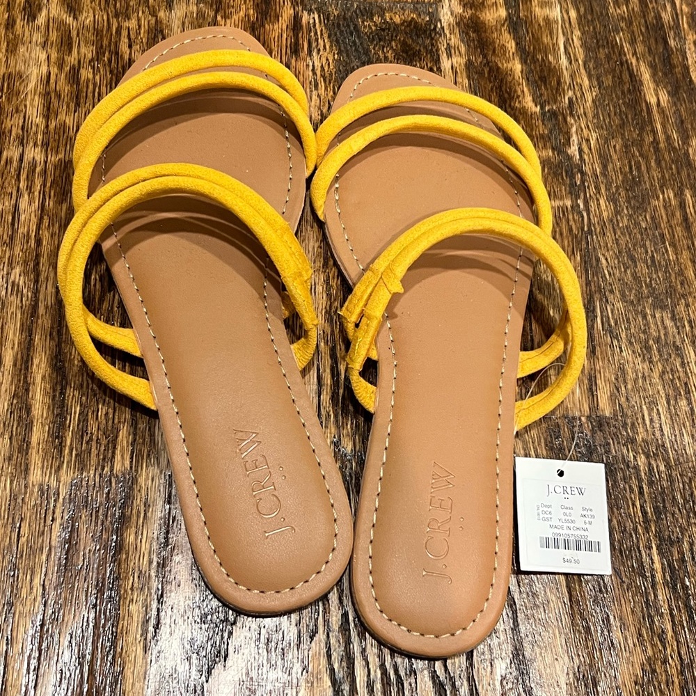 Sunshine yellow JCrew Factory sandals. NWT